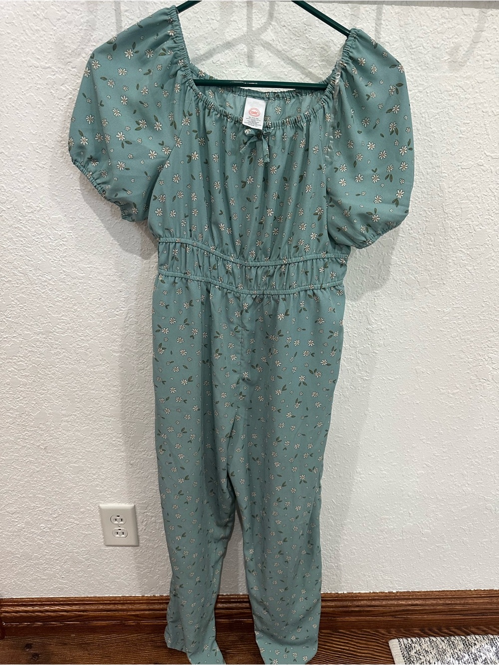 wonder nation Sage Green Floral One-Piece Jumpsuit
